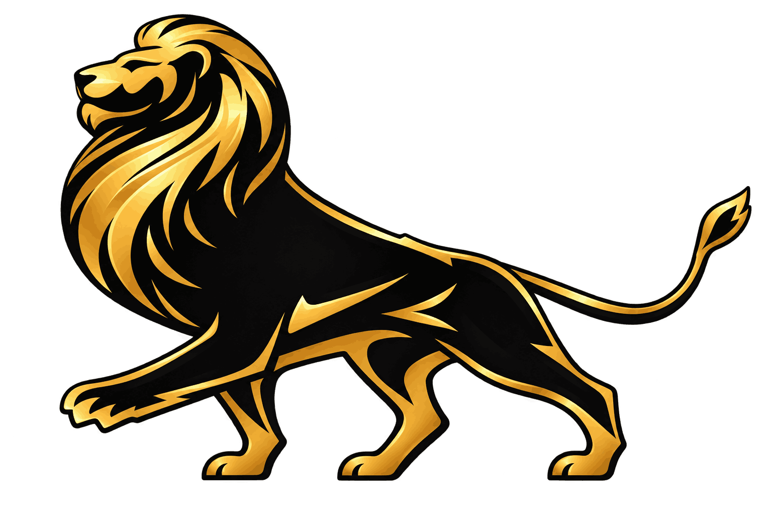 Black and gold lion symbolizing strength and dedicated criminal defense advocacy